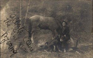 Alberta Claire Cowgirl From Wyoming AUTOGRAPH c1910 Real Photo Postcard