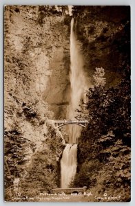 RPPC Multnomah Falls Columbia River Highway Oregon Postcard B44