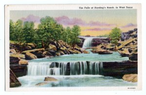 P3195 vintage postcard the water falls at hardings ranch in west texas, unused