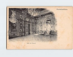 Postcard Salle du Conseil Fontainebleau France