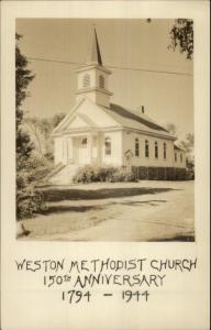 Weston MA Church 150th Anniv Real Photo Postcard