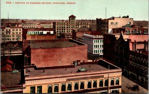 Vtg 1910s Portion of Business District Section Portland Oregon OR Postcard