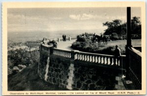 Postcard - The Lookout on Top of Mount Royal - Montreal, Canada