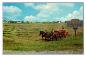 Postcard PA Pennsylvania Dutch Country Intercourse Pick-Up Hay Baler