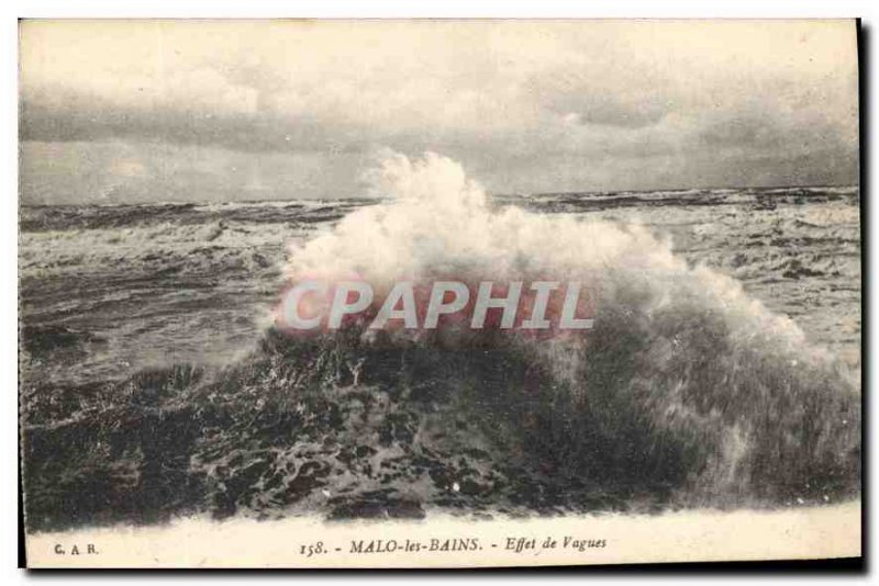 Old Postcard Malo les Bains Effect of Waves