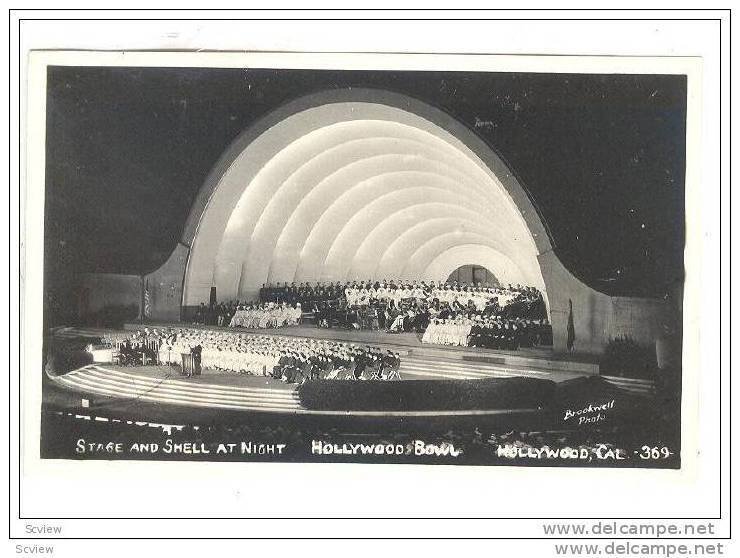 RP, Interior- Stage & Shell At Night, Hollywood Bowl, Hollywood, California, ...