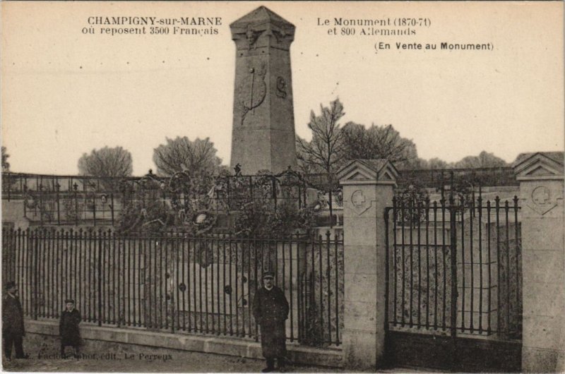 CPA CHAMPIGNY-SUR-MARNE Monument GUERRE MILITAIRE 1870 (46940)