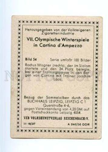 166984 VII Olympic Alpine skiing Slalom skier CIGARETTE card