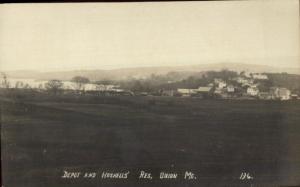 Union ME Depot & Haskell Residence c1920 Real Photo Postcard