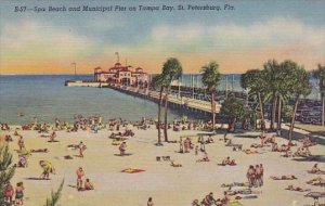 Florida Saint Petersburg Spa Beach And Municipal Pier On Tampa Bay