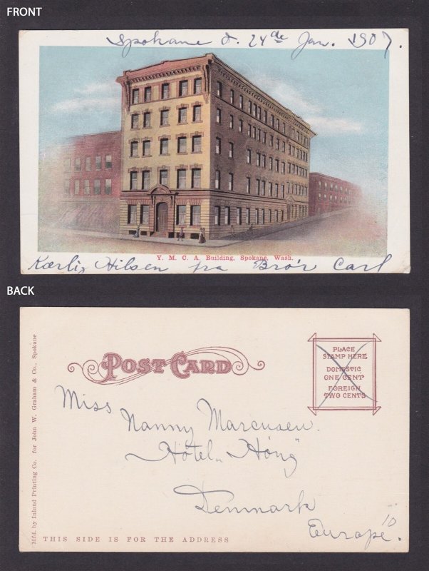 Postcard, United States, Spokane WA, YMCA Building