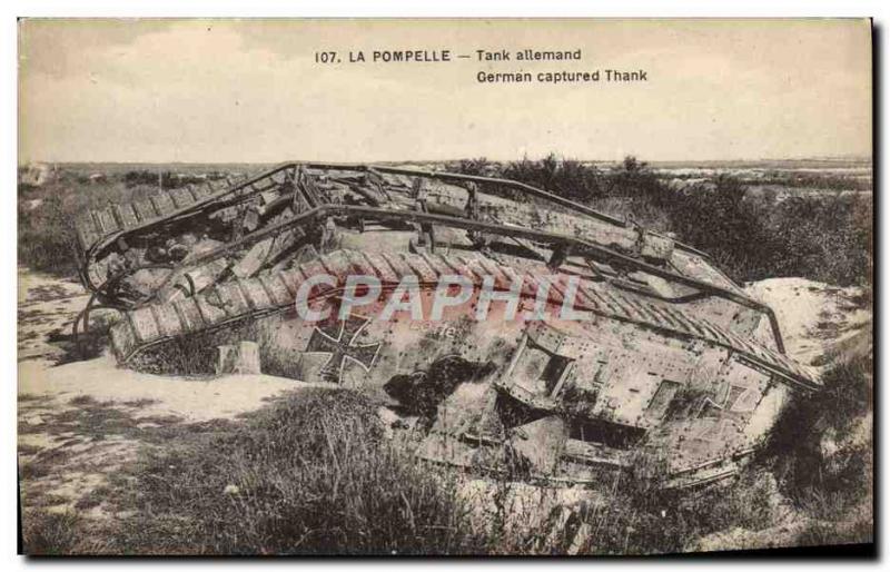 Postcard Old Army Tank Pompelle The German Tank