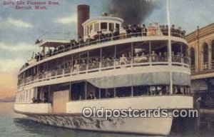 Belle Isle Pleasure Boat, Detroit, Michigan, MI USA Steam Ship 1910 