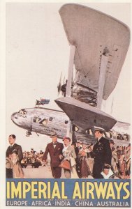 Imperial Airways Europe Africa Indian China Flights Advertising Postcard