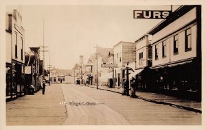 Wrangell Alaska Town View, U.S. Cafe, Real Photo Vintage Postcard U8343