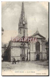 Old Postcard Saint Malo La Cathedrale Carriages