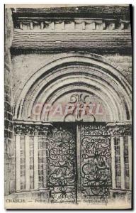 Postcard Chablis Old Little Door From & # 39Eglise Saint Martin