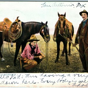 1907 RaphoType Typical Ranch Worker Raphael Tuck Litho Photo Postcard Cowboy A35