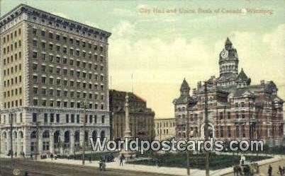 City Hall & Union Bank Winnipeg Canada 1909 Missing Stamp 