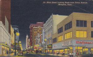 Tennessee Memphis Main Street Looking North From Union Station Curteich