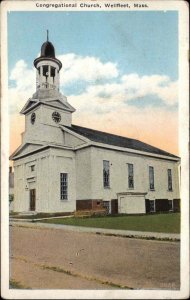 Wellfleet Massachusetts MA Congregational Church Vintage Postcard