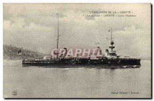 Old Postcard Boat Le Liberte armor before & # 39explosion