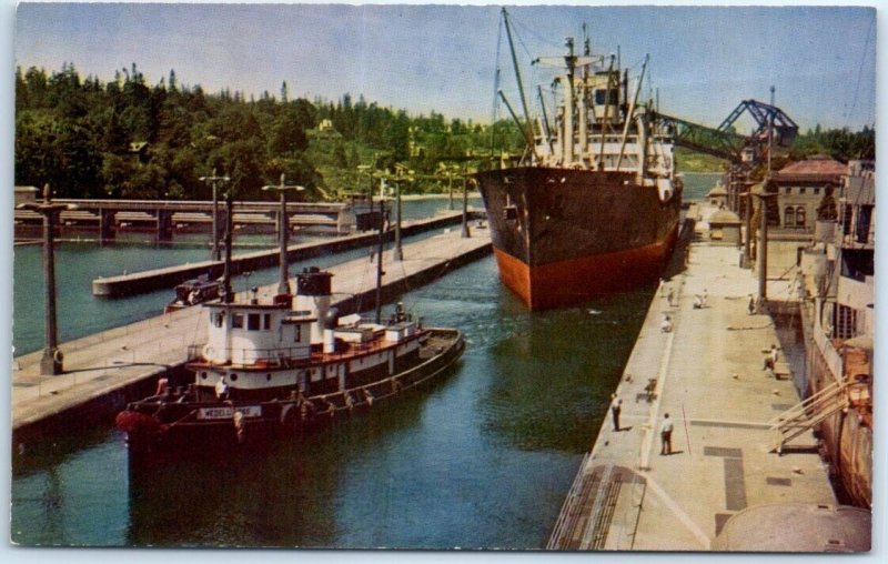 Postcard - Government Locks - Seattle, Washington 