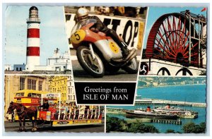 1968 Multiview, Point of Ayre, T.T. Races Greetings from Isle of Man Postcard