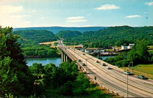 Tennessee Chattanooga The New Freeway and Ogliati Bridge Over The Tennessee R...
