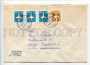 421668 EAST GERMANY GDR 1983 year Leipzig real posted COVER w/ air mail stamps