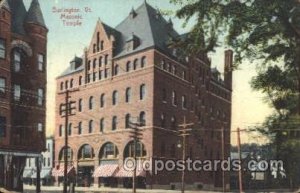 Burlington, Vt. USA Mason, Mason's Fraternal Organization 1907 light crease b...