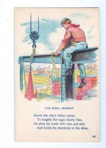 LP72      Steel Worker, vintage postcard