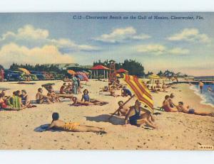 Unused Linen SCENE AT BEACH Clearwater Florida FL M7208