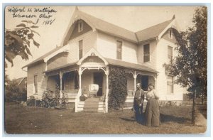 1908 Milford H. Mattison House Wauseon Ohio OH RPPC Photo Antique Postcard