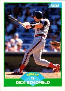 1989 Score Baseball Card Dick Schofield California Angels sk20833
