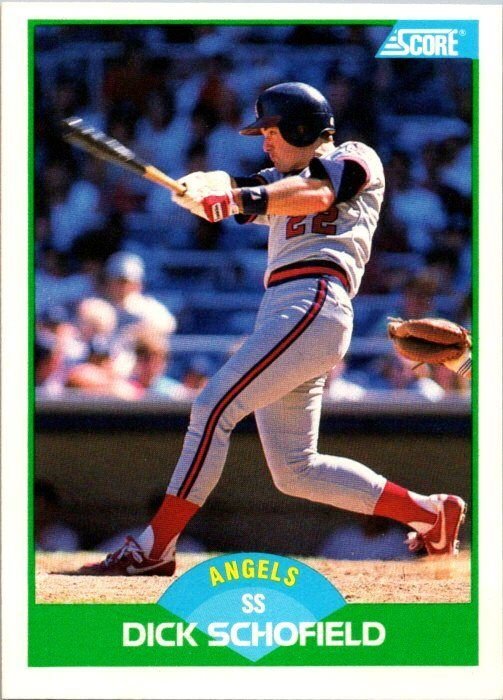 1989 Score Baseball Card Dick Schofield California Angels sk20833