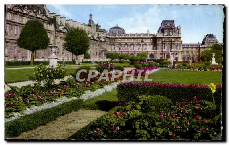 Old Postcard Paris Louvre and the Gardens