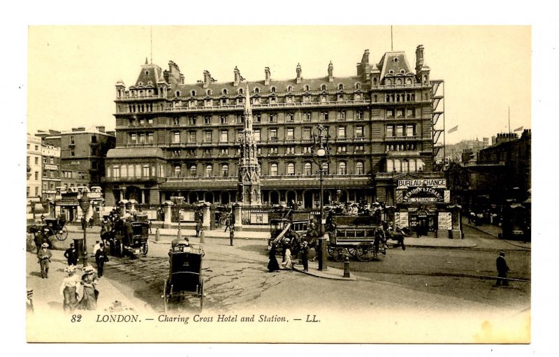 UK - England, London. Charing Cross Hotel & Station