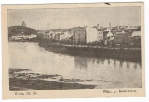 Poland 1916 Used Postcard Wilno Vilnius Near the River Views Military Lithuania