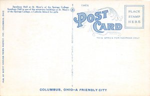 Columbus Ohio 1920s Postcard Sansbury Hall St. Mary's Of The Springs