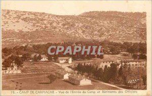 Postcard Old Camp Carpiagne view Entree Camp Building and Officers