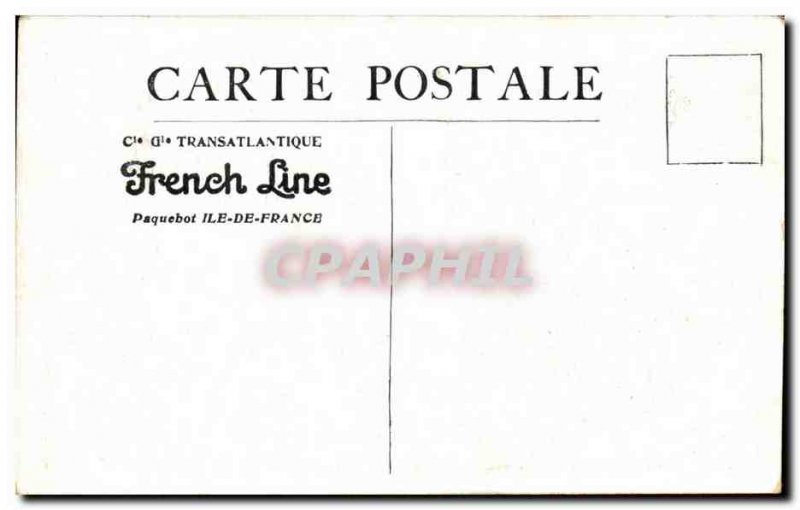 Postcard Old Boat Ile de France Transatlantic French Line Ship