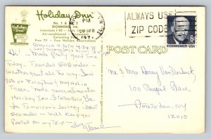 1971  Holiday Inn   Richmond  Virginia   Postcard