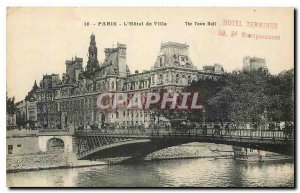 Old Postcard Paris Hotel de Ville