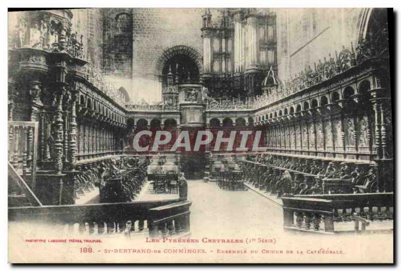 Postcard Old Organ St Bertrand de Comminges Ensemble choir of the cathedral