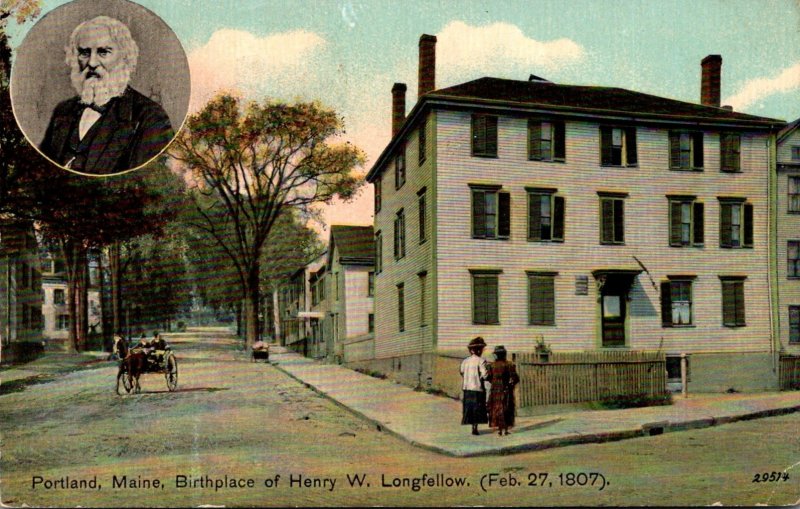 Maine Portland Birthplace Of Henry W Longfellow 1912