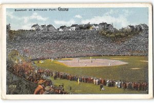 Baseball Game Antique Postcard BROOKSIDE PARK Cleveland, Ohio 1916 Rare Vintage