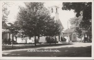 RPPC Postcard Baptist Church Millineton MI Michigan