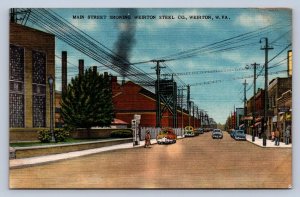 J86/ Weirton West Virginia Postcard Linen Main Street Steel Co Factory 418