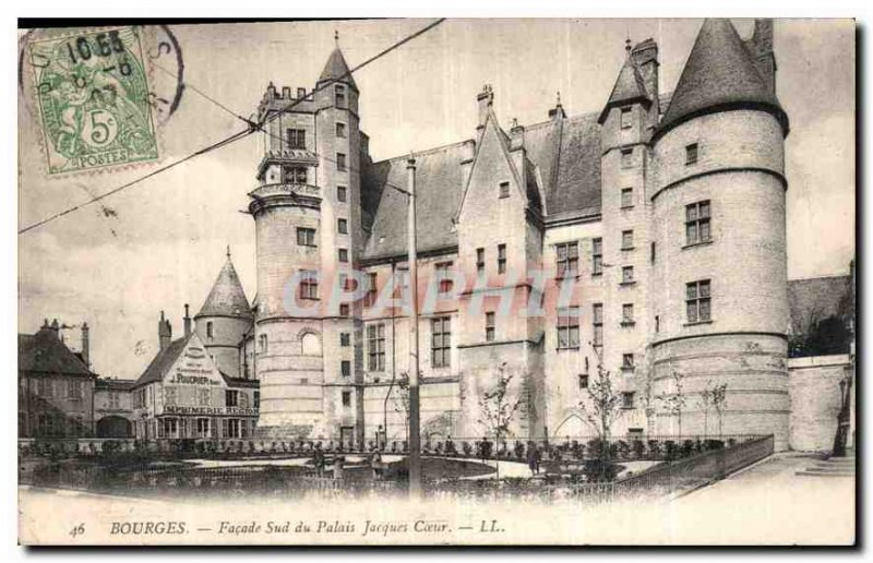 Postcard Old facade sud Bourges Palais Jacques Coeur